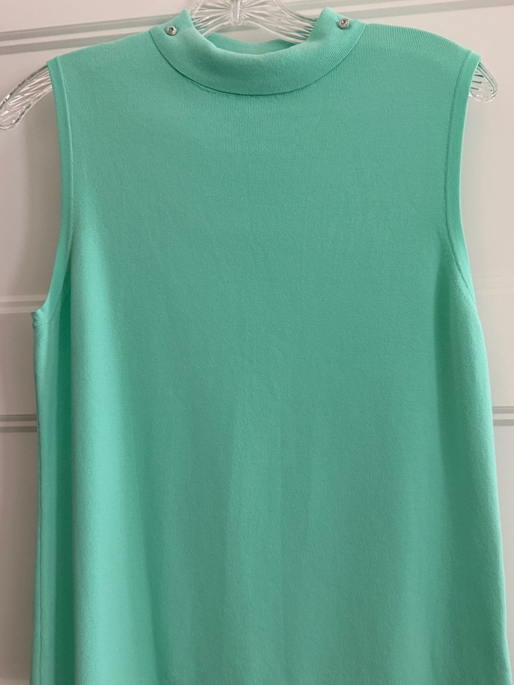 One Girl WSleeveless Mock Neck Top in Mint Green